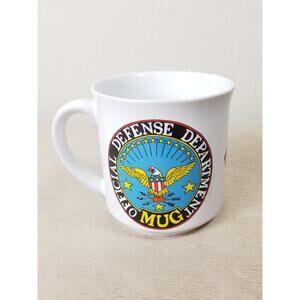 Coffee Mug Defense Department Teacup 12oz Ceramic Japan 3 3/4" Vintage